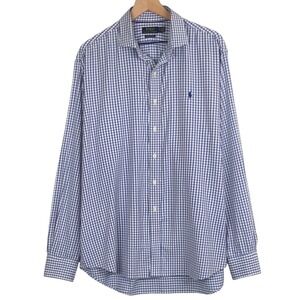 POLO Ralph Lauren Performance Button Down Shirt Mens XL Blue White Gingham Check